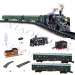 Electric Classic Passenger Train Set – Battery-Operated Steam Locomotive with Smoke and Sound Simulation