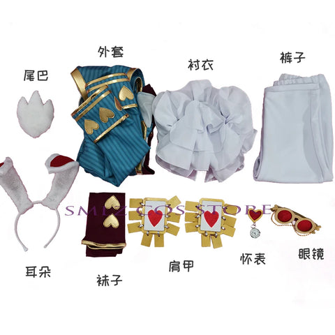Identity Ⅴ Freddy Riley Cosplay Man Lawyer White Rabbit Mr.Cosplay Costume Uniform Man Woman Lovely Adult Halloween Outfit Suit