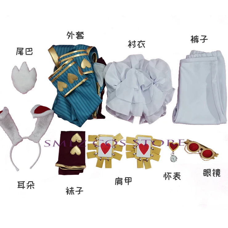 Identity Ⅴ Freddy Riley Cosplay Man Lawyer White Rabbit Mr.Cosplay Costume Uniform Man Woman Lovely Adult Halloween Outfit Suit