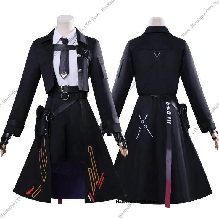 Game Love and Deepspace Anime Cosplay Costume Black Fashion Wig Dress Uniform for Women Girls Halloween Party Role Play