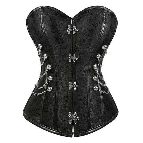 Steampunk Corsets for Women Gothic Corset Bustier Zipper Plus Size Vintage Faux Leather Corset Top Brown Plus Sizes