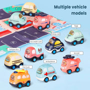 Mini Inertia Fire Engine Vehicle Set – Montessori Crash-Resistant Pull Cars for Ages 0–3