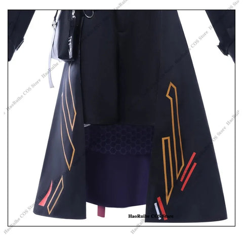 Game Love and Deepspace Anime Cosplay Costume Black Fashion Wig Dress Uniform for Women Girls Halloween Party Role Play