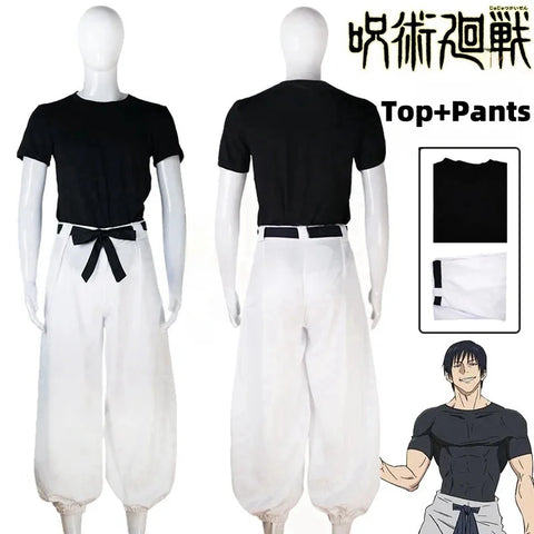 Toji Fushiguro Cosplay Costume – Jujutsu Kaisen Season 2 Uniform with Wig for Men and Women, Ideal for Halloween or Role Play