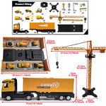 Alloy Construction Vehicle Set – Bulldozer, Crane, Excavator & Truck Models for Kids