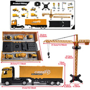 Alloy Construction Vehicle Set – Bulldozer, Crane, Excavator & Truck Models for Kids