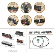 Retro Electric Steam Train Set – Classic Model with Tracks, Smoke, Sound & Light for Kids
