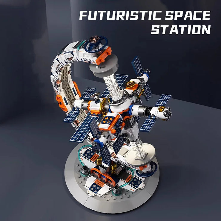 Creative Technology Space Station Transparent Globe Building Set – High-Tech Construction Bricks