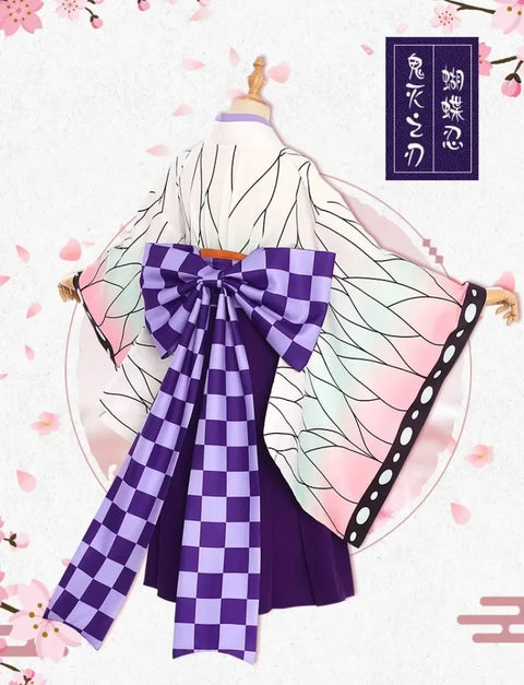 Anime Cosplay Costume Kanroji Mitsuri Kibutsuji Kimono Maid Uniforms Blade Kochou Shinobu Kamado Nezuko Dress Cosplay