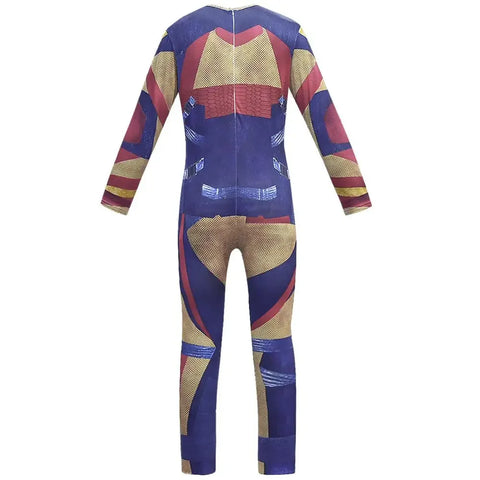 Descendants 3 Carlos Gil Cosplay Costume – Polyester 3D Printed Jumpsuit with Wig for Adults and Kids, Ideal for Halloween Events
