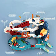 Dinosaur Adventure Electric Track Set – Interactive Racing Puzzle Toy with Mountain and Train for Kids