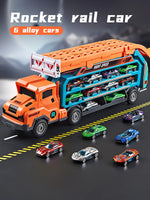 3D Rail Flying Car Set – Inertial Power Puzzle Track with Transforming Alloy Vehicles