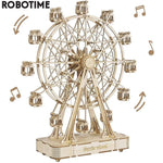 Robotime Rolife Wooden Ferris Wheel — 232-Piece Rotating Model (Ages 8+)