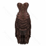 Steampunk Pirate Costume for Women – Cagalli Yulia cosplay Leather Corset Top with Drawstring Skirt Plus Size