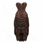 Steampunk Pirate Costume for Women – Cagalli Yulia cosplay Leather Corset Top with Drawstring Skirt Plus Size
