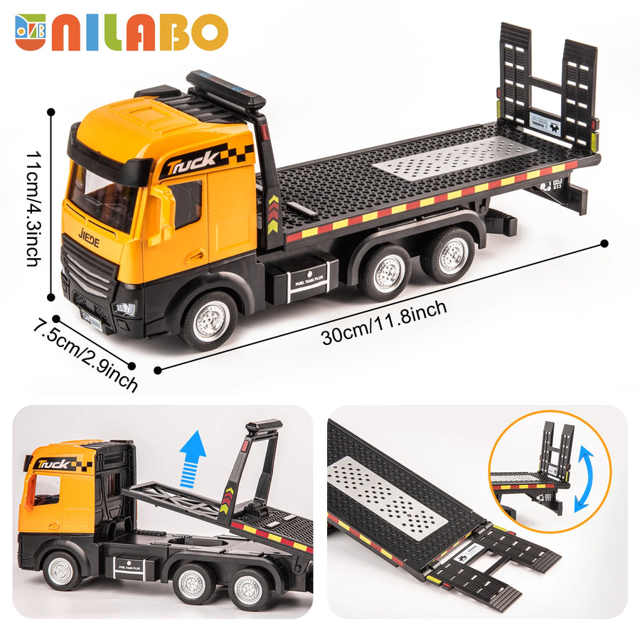 Alloy Construction Vehicle Set with Container Truck, Tower Crane & Excavator – STEM Toy for Ages 3–8