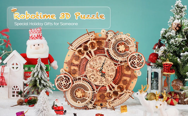 Robotime ROKR LC601 Zodiac Wall Clock – 3D Wooden Puzzle Model Kit