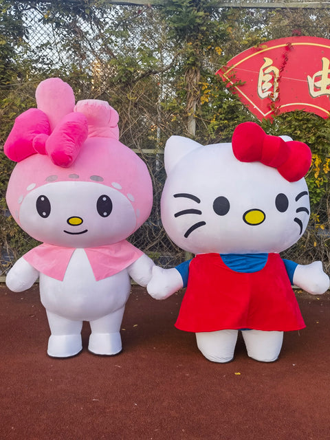 Giant Kuromi & My Melody Mascot Costume – Inflatable Hello Kitty Character Cosplay for Advertising, Carnival & Events