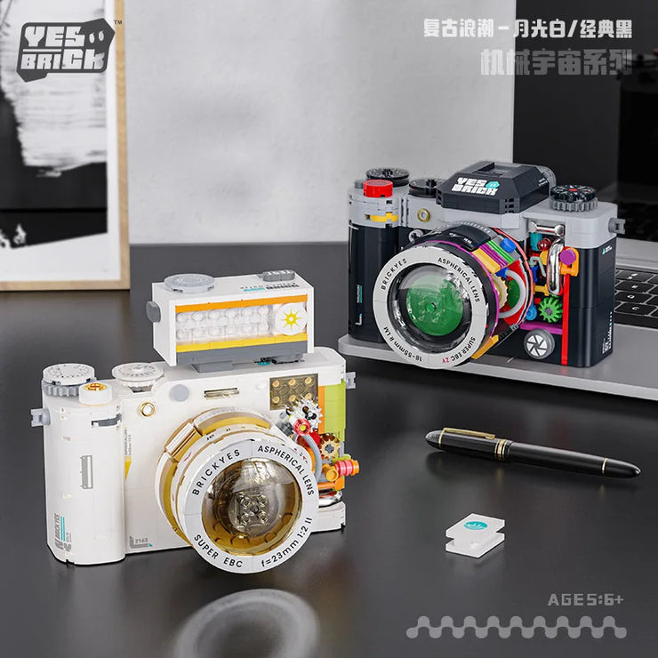 Retro DSLR Camera Assembly 500+ pieces Building Block Detachable Mechanical Trendy Punk Style Model