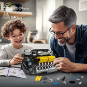 Engine Building Blocks Model Series Technical STEM Toys Moc Tank V8 Engine Supercar W16 Bricks Assembly Toy Set Kids Adults Gift