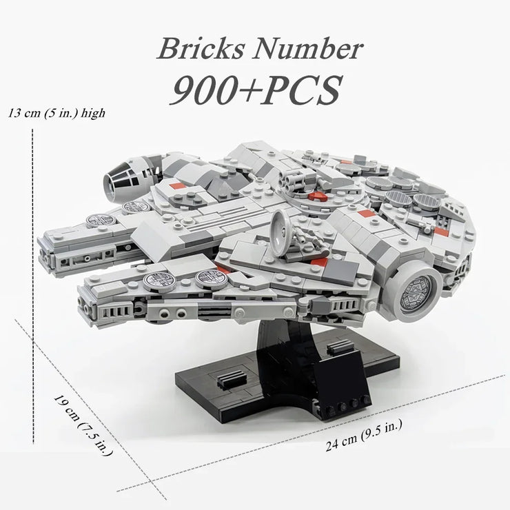 900+ Piece Galaxy Falcon Starfighter – Space Battle Starship Building Block Set