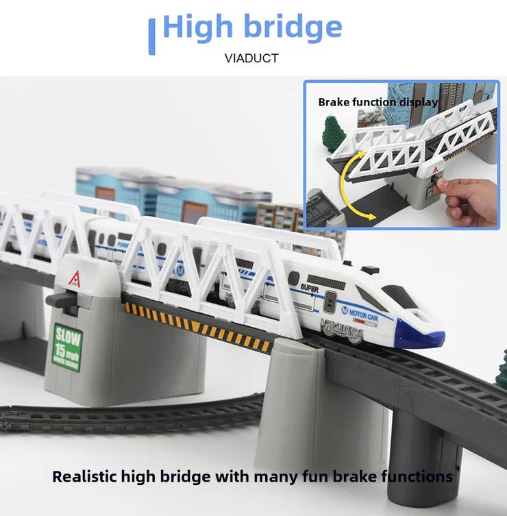 Electric High-Speed Train Set – Harmony Model with DIY Railway Tracks for Kids