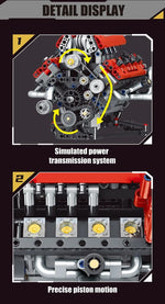 V8 Engine Building Set — Motorised, App-Controlled, 660 Pieces (Ages 8+)