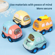 Mini Inertia Fire Engine Vehicle Set – Montessori Crash-Resistant Pull Cars for Ages 0–3