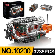 Engine Building Blocks Model Series Technical STEM Toys Moc Tank V8 Engine Supercar W16 Bricks Assembly Toy Set Kids Adults Gift