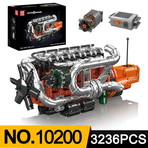 Engine Building Blocks Model Series Technical STEM Toys Moc Tank V8 Engine Supercar W16 Bricks Assembly Toy Set Kids Adults Gift
