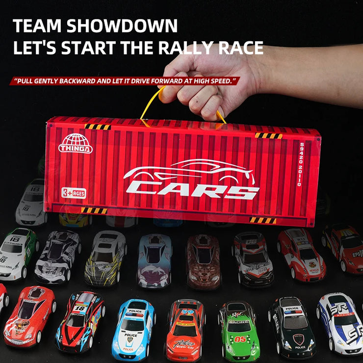 48-Piece Mini Racing Car Set with Play Map & 4-Level Garage – Gift Box Edition for Kids