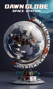 Creative Technology Space Station Transparent Globe Building Set – High-Tech Construction Bricks
