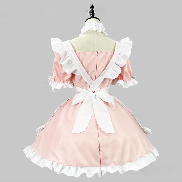 Black and White Lolita Maid Costume – Cute French Apron Dress Uniform for Cafe, Parties, and Cosplay