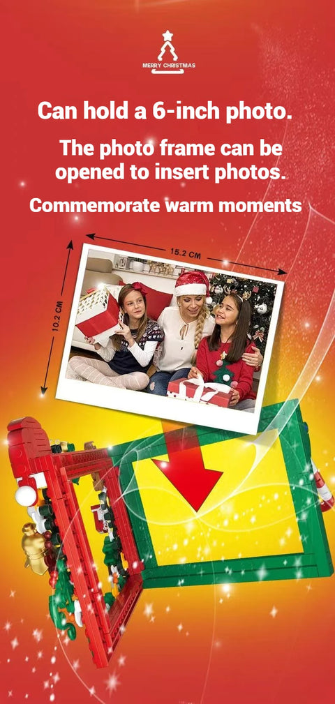 207pcs DIY Santa Claus Photo Frame Building Blocks Set, Holiday Gift, Christmas Decorations