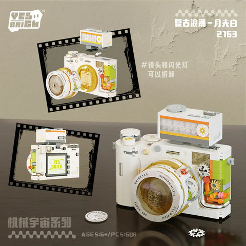 Retro DSLR Camera Assembly 500+ pieces Building Block Detachable Mechanical Trendy Punk Style Model