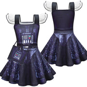 Black Knights Stormtrooper Cosplay Costume – Fancy Dress for Girls Aged 6 to 14, Inspired by Movie Space Battles