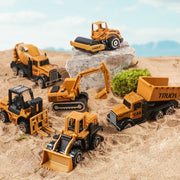 6-Piece Diecast Construction Vehicle Set – Alloy Loader, Tractor, Excavator & Trucks for Kids
