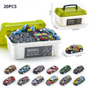 30PCS 50PCS Mini Alloy Car Model Set with Storage Box Diecast Cars Toys for Boys Sliding Inertia Vehicle Children Toy Kit Gifts