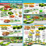 Dinosaur World Road Race Track Set – Flexible Track with Dinosaur Toys and Racing Car for Kids