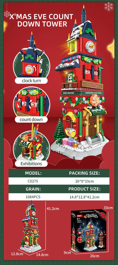 1084pcs New City Creativity Winter Village Christmas House Christmas ART House Model Building Blocks Bricks Kids Toys Christmas Gifts