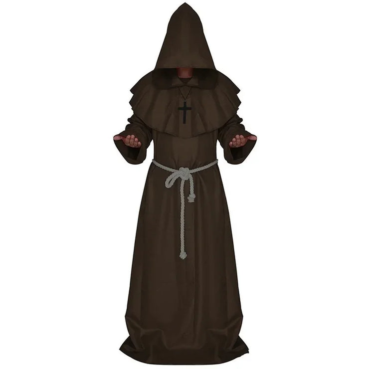Cosplay Plague Doctor  Costume Medieval Hooded Robe Steampunk Terror Mask Hat Adult Halloween Party Role Play Size S-XL
