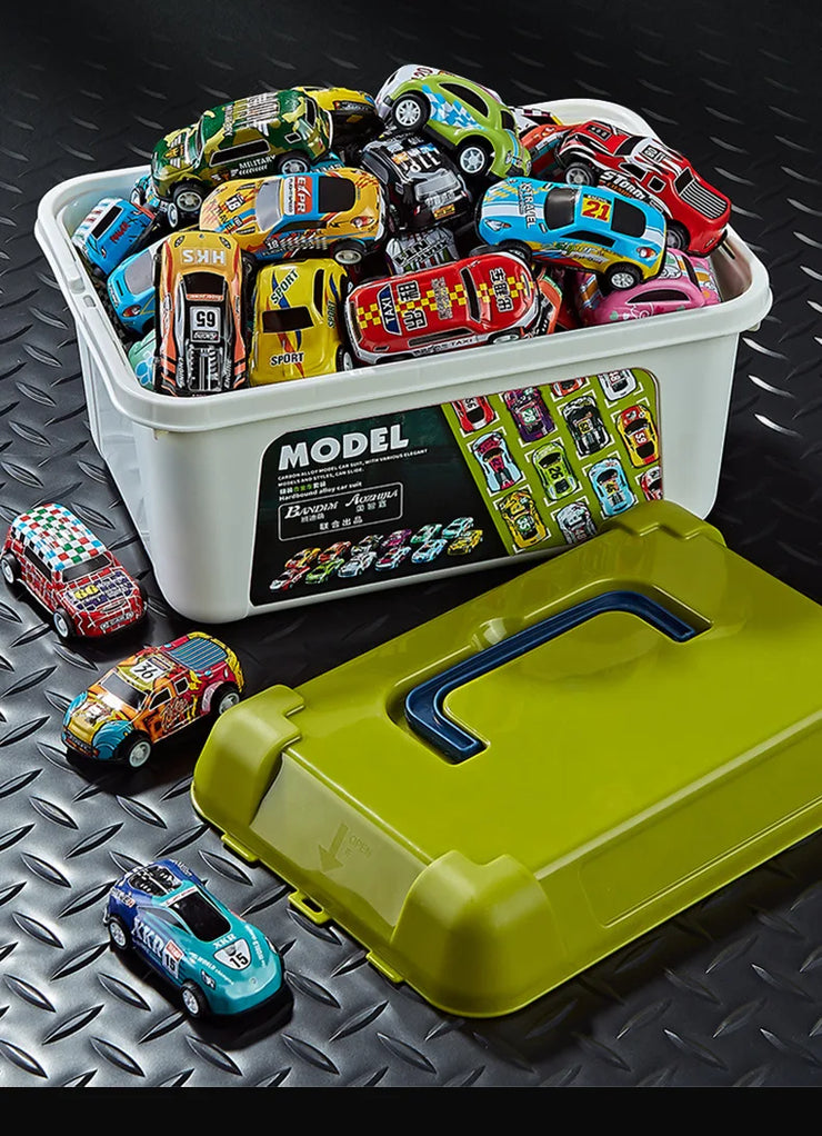 30PCS 50PCS Mini Alloy Car Model Set with Storage Box Diecast Cars Toys for Boys Sliding Inertia Vehicle Children Toy Kit Gifts
