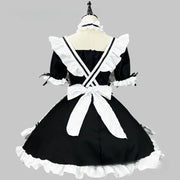 Black and White Lolita Maid Costume – Cute French Apron Dress Uniform for Cafe, Parties, and Cosplay