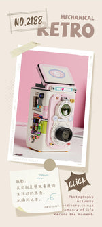 Retro DSLR Camera Assembly 500+ pieces Building Block Detachable Mechanical Trendy Punk Style Model