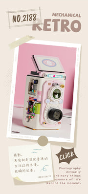 Retro DSLR Camera Assembly 500+ pieces Building Block Detachable Mechanical Trendy Punk Style Model