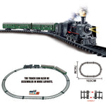 Electric Classic Passenger Train Set – Battery-Operated Steam Locomotive with Smoke and Sound Simulation