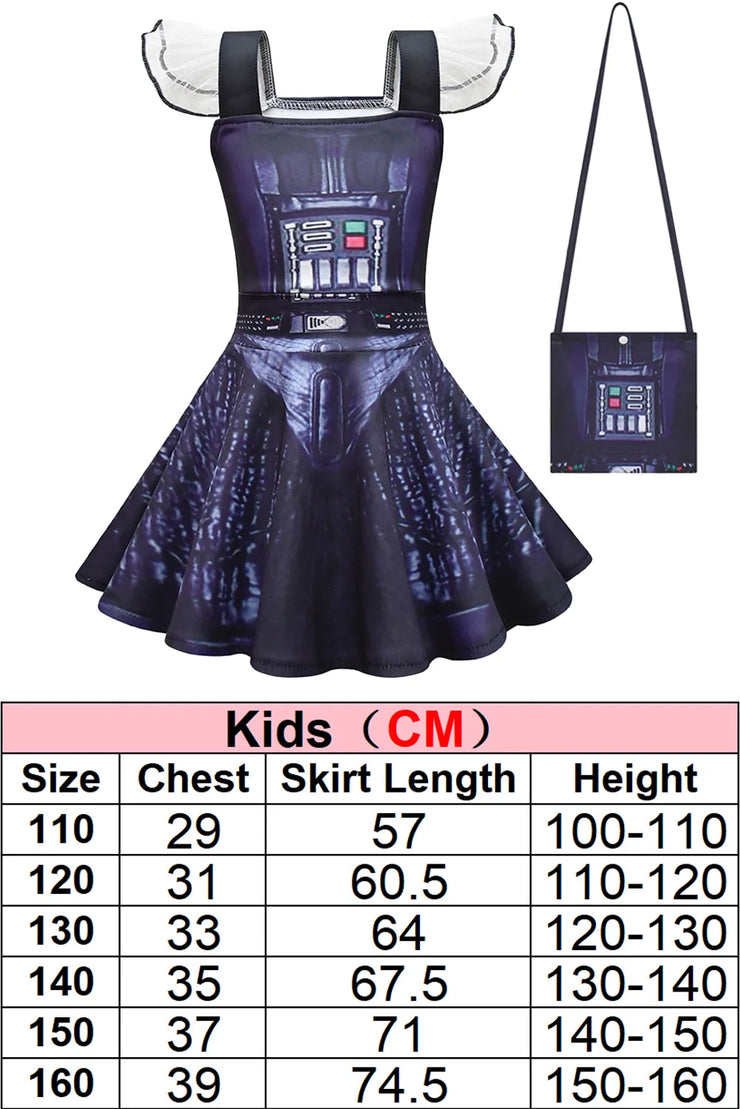 Black Knights Stormtrooper Cosplay Costume – Fancy Dress for Girls Aged 6 to 14, Inspired by Movie Space Battles