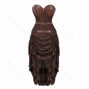 Steampunk Pirate Costume for Women – Cagalli Yulia cosplay Leather Corset Top with Drawstring Skirt Plus Size