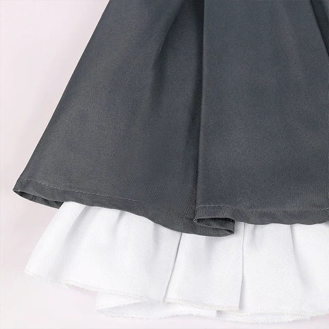 Akemi Homura Cosplay Costume – Puella Magi Madoka Magica Combat Dress with Bow, Wig, and Uniform for Halloween or Party Events