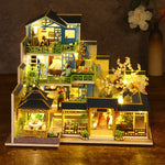 Light-Up Wooden Dollhouse Kit — DIY Villa with Furniture (Ages 8+)
